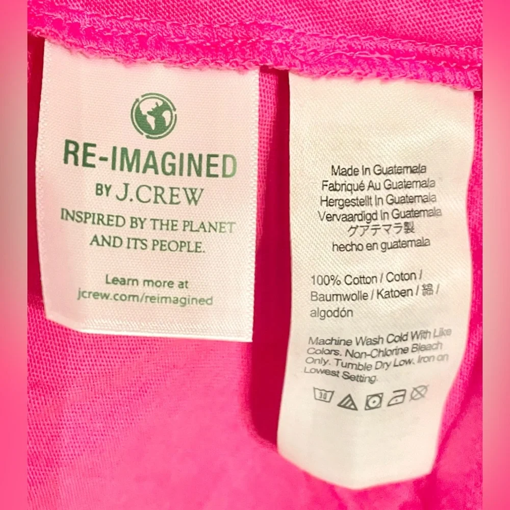 NWT- J. Crew Pink Sleeveless Tiered Mini Dress In Cotton Poplin Size XL - Picture 7 of 9